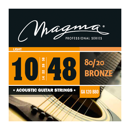 Las cuerdas para guitarra Acústica MAGMA, elaboradas con la aleación tradicional de Bronce 80/20 de primera calidad,
se caracterizan por su sonido nítido, potente y brillante. Excelentes para todos los estilos acústicos.